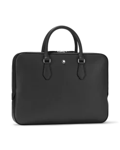 Flache Schreibmappe aus Sartorial Leder - Schwarz - Leder - MB130272 - Dokumententaschen