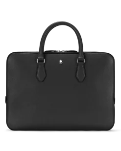 Flache Schreibmappe aus Sartorial Leder - Schwarz - Leder - MB130272 - Dokumententaschen
