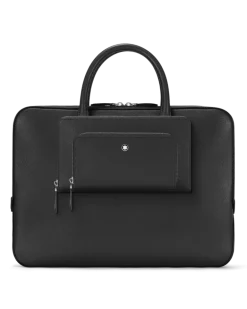 Flache Schreibmappe aus Sartorial Leder - Schwarz - Leder - MB130272 - Dokumententaschen