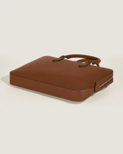 Flache Schreibmappe aus Sartorial Leder - Rehbraun - Leder - MB220334 - Dokumententaschen