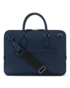 Flache Schreibmappe aus Sartorial Leder - Tintenblau - MB131715 - Dokumententaschen