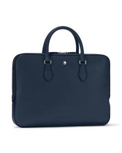 Flache Schreibmappe aus Sartorial Leder - Tintenblau - MB131715 - Dokumententaschen