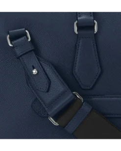Flache Schreibmappe aus Sartorial Leder - Tintenblau - MB131715 - Dokumententaschen