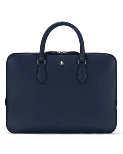 Flache Schreibmappe aus Sartorial Leder - Tintenblau - MB131715 - Dokumententaschen