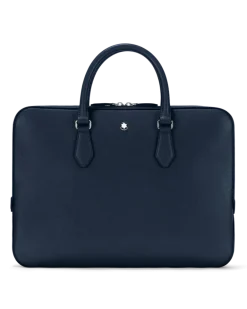 Flache Schreibmappe aus Sartorial Leder - Tintenblau - MB131715 - Dokumententaschen