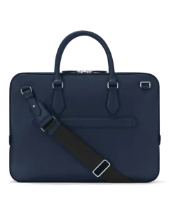 Flache Schreibmappe aus Sartorial Leder - Tintenblau - MB131715 - Dokumententaschen