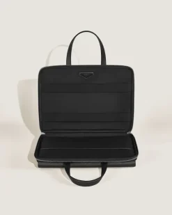 Flache Schreibmappe aus Sartorial Leder - Schwarz - Leder - MB221538 - Aktentaschen
