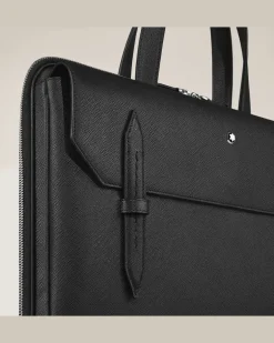 Flache Schreibmappe aus Sartorial Leder - Schwarz - Leder - MB221538 - Aktentaschen