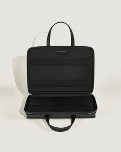 Flache Schreibmappe aus Sartorial Leder - Schwarz - Leder - MB221538 - Aktentaschen