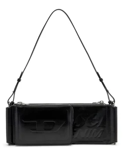 Flag-D-Modular Schultertasche mit geprägtem Logo - Schultertaschen - Unisex - Schwarz