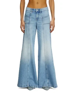 Flare Jeans Low Waist D-Akii, Hellblau, Reißverschluss