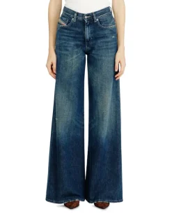 Flare Jeans Regular Waist 1978 D-Akemi, Dunkelblau, Reißverschluss