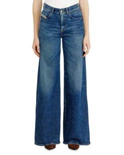 Flare Jeans Regular Waist 1978 D-Akemi, Mittelblau, Reißverschluss