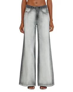 Flare Jeans Regular Waist 1978 D-Akemi,, Reißverschluss Grau