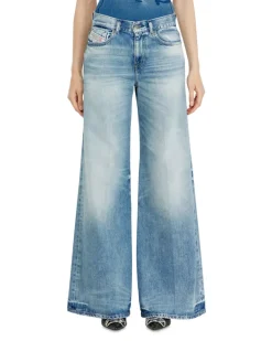 Flare Jeans Regular Waist 1978 D-Akemi, Hellblau, Reißverschluss