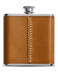 Flasche mit Lederhülle - Braun