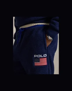 Fleece-Jogginghose mit Flagge Blue