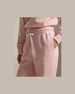 Fleece-Jogginghose mit weitem Bein Pink