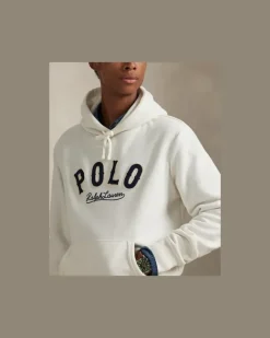 Fleece-Kapuzenshirt RL mit Western-Logo White
