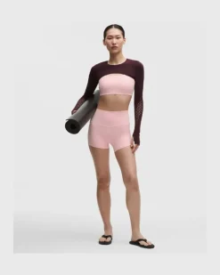 FlexyFlex Yoga-BH mit eckigem Ausschnitt Leichter Halt für A–C Cups für Frauen – Größe in Pink Pearl