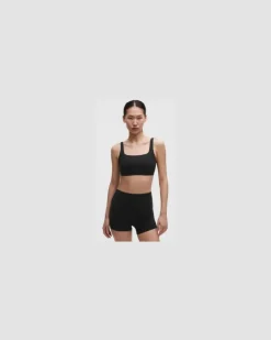 FlexyFlex Yoga-BH mit eckigem Ausschnitt Leichter Halt für A–C Cups für Frauen – Größe in Schwarz