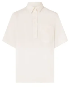 Fließendes Poloshirt Off-White