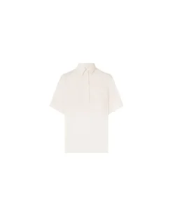Fließendes Poloshirt Off-White