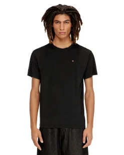 Fließendes T-Shirt mit Mikro-Stickerei - T-Shirts - Herren - Schwarz