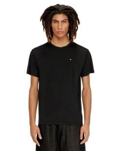 Fließendes T-Shirt mit Mikro-Stickerei - T-Shirts - Herren - Schwarz