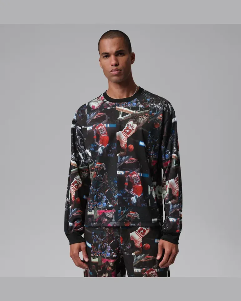 Flight Longsleeve-Trikot mit Print (Herren) - Schwarz