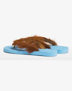 Flip-Flops aus Ponyhair - Braun