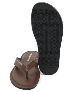 Flip-Flops mit Logo-Print - Braun
