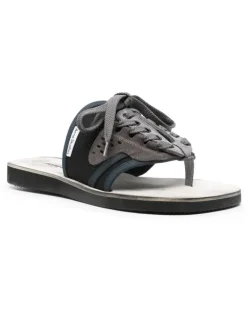 Flip-Flops mit Schnürung - Schwarz