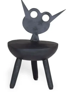 Flora Little Monster Hocker aus Holz - Schwarz