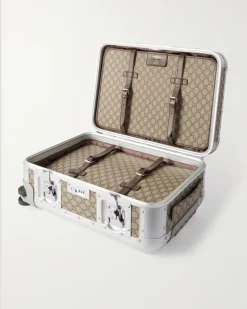 FPM Milano 53cm Monogrammed Coated-Canvas and Aluminium Suitcase Silver