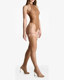 French Kiss Light Neckholder-Body mit Tanga - Nude