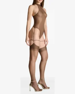 French Kiss Light Neckholder-Body mit Tanga - Braun