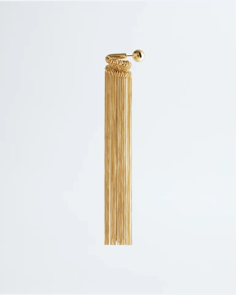 Fringes Mono-Ohrring-Gelb - Damen