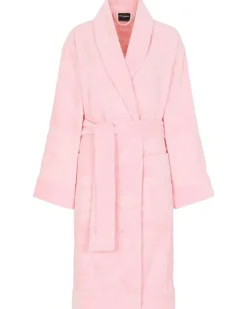 Frottee-Bademantel aus Jacquard - Rosa