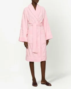 Frottee-Bademantel aus Jacquard - Rosa