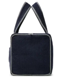 Frottee-Sporttasche aus Jacquard - Blau