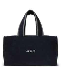 Frottee-Sporttasche aus Jacquard - Blau