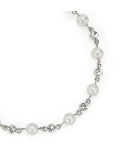 Fußkette mit Kunstperlen - Silber