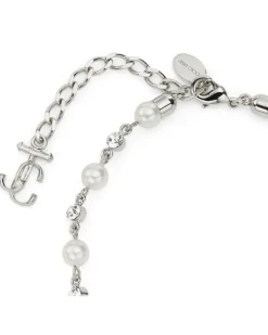 Fußkette mit Kunstperlen - Silber