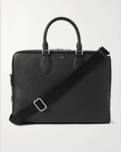 Full-Grain Leather Briefcase Black