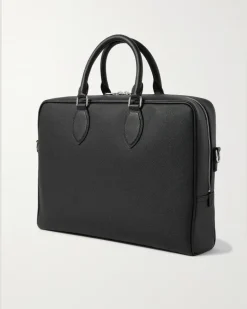 Full-Grain Leather Briefcase Black