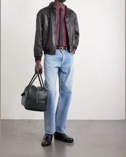 Full-Grain Leather Duffle Bag Black