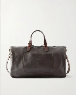 Full-Grain Leather Weekend Bag Brown
