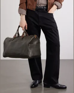 Full-Grain Leather Weekend Bag Brown