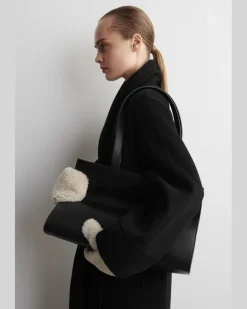 Fäustlinge Aus Shearling Weiß